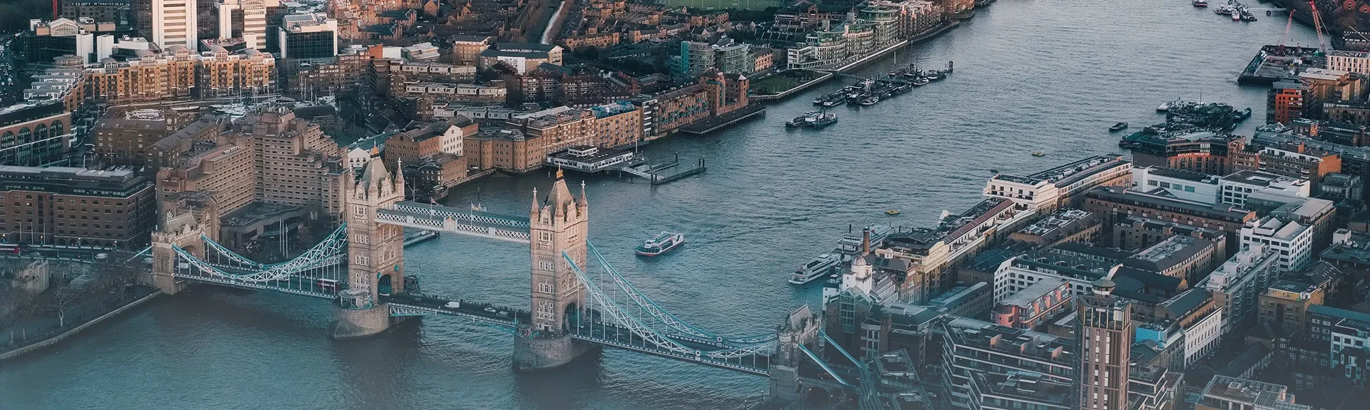 Aerial view of London and the River Thames